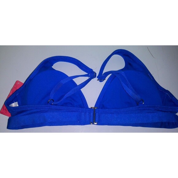 Xhilaration Women's Juniors' Swim Metallic Bralette Bikini Top, Blue Adjustable - Picture 7 of 16